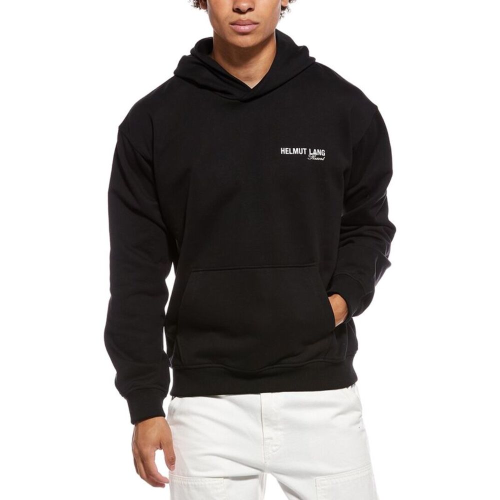 Helmut Lang Mens  Ski Map Hoodie, Black
